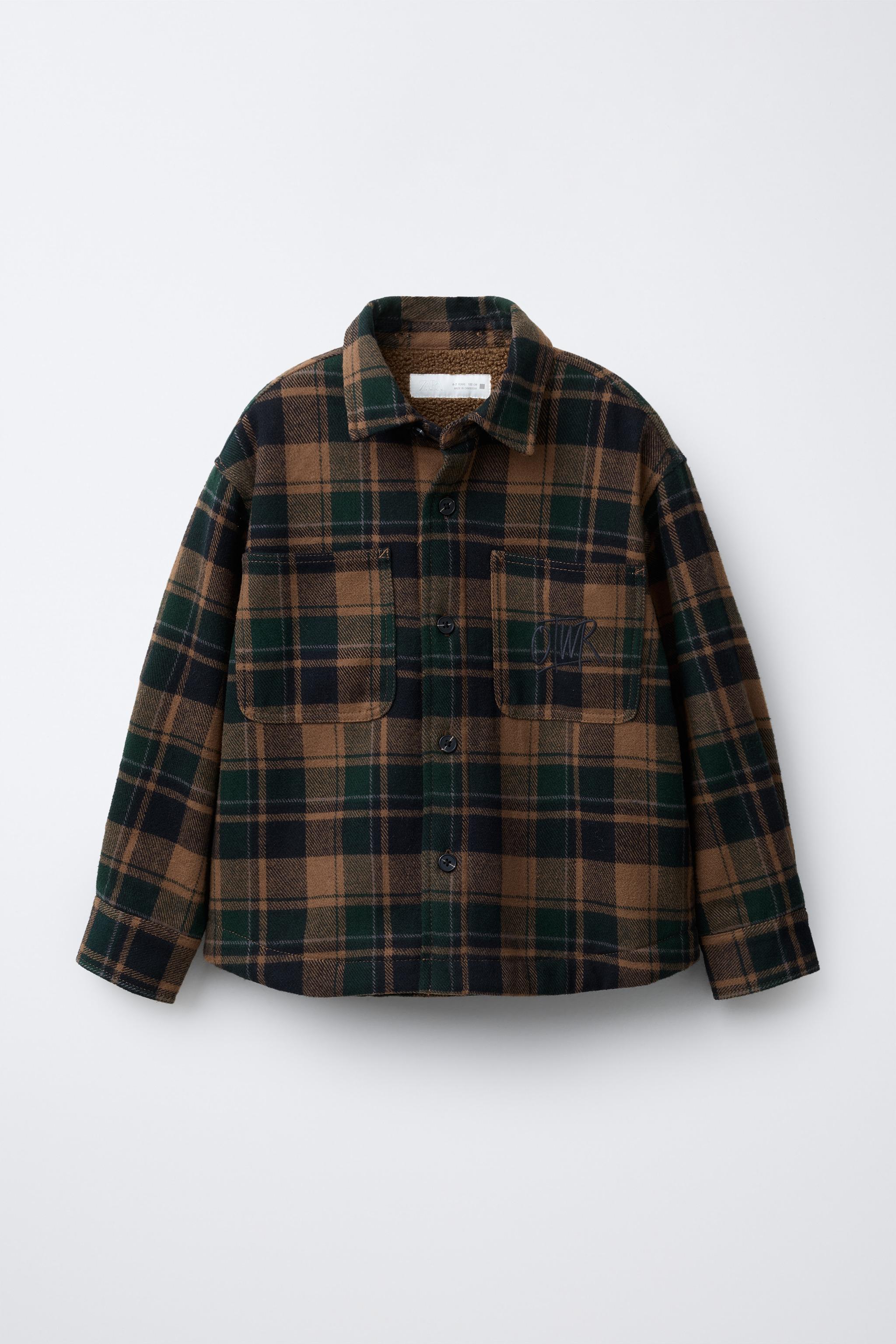 PLAID OVERSHIRT WITH REMOVABLE HOODIE AND FAUX SHEARLING